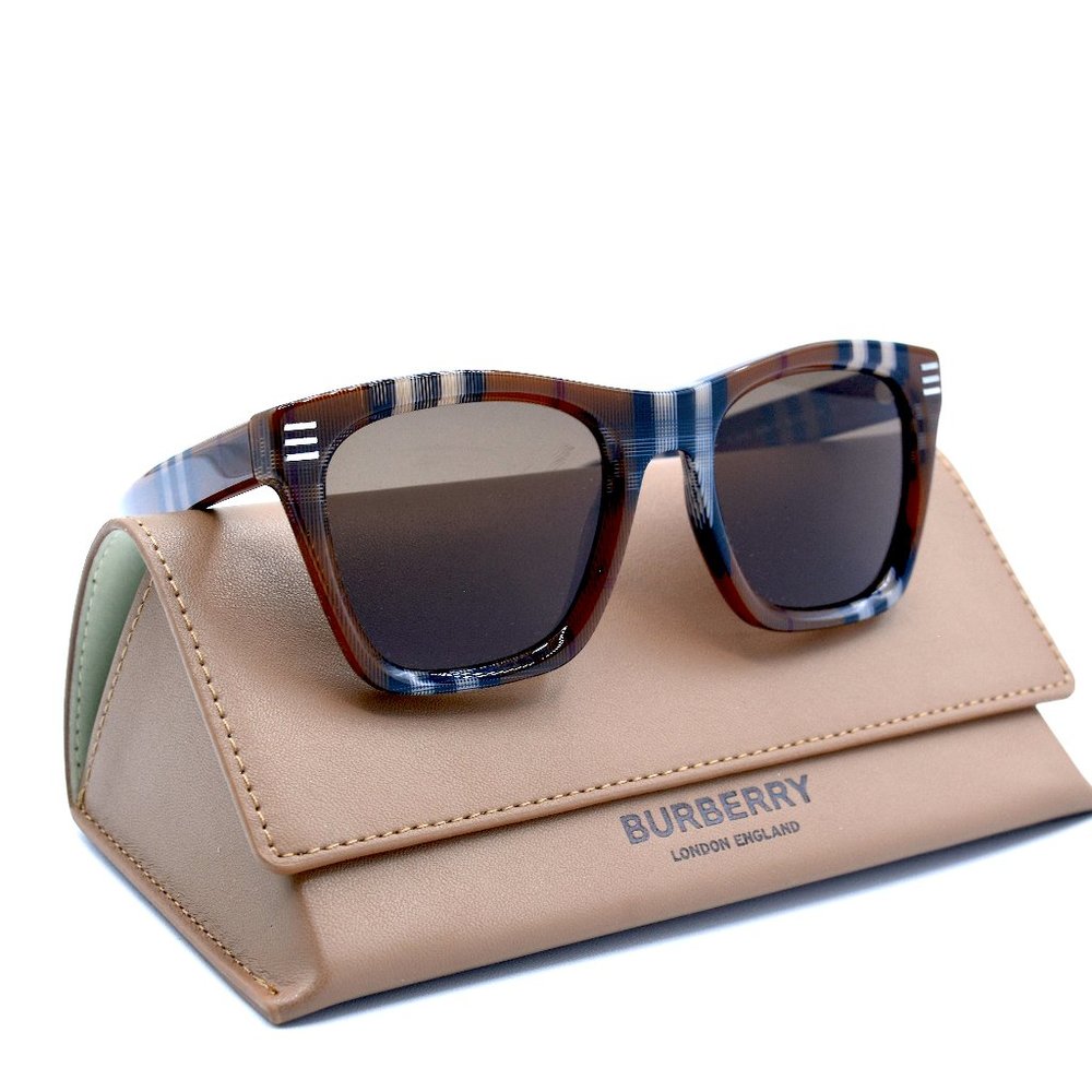 NEW BURBERRY BE4348 396673 COOPER BROWN CHECK AUTHENTIC SUNGLASSES 52-21 - Picture 4 of 8